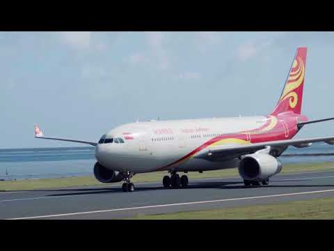 Hainan Airlines A330 B-5979. First landing in Tahiti (NTAA). 21/10/2017.