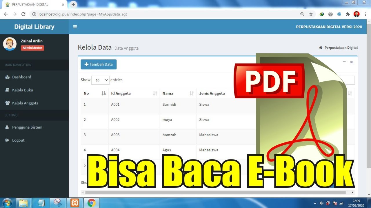 Aplikasi Perpustakaan Digital (Membaca E-book PDF)