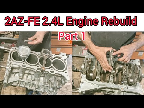 2AZ-FE 2.4L Short Block Rebuild || Crankshaft Bearings And Piston Rings Installation Of Toyota RAV4