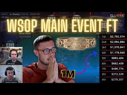 $2.7 MILLION FOR 1st!! (WSOP main event FT)