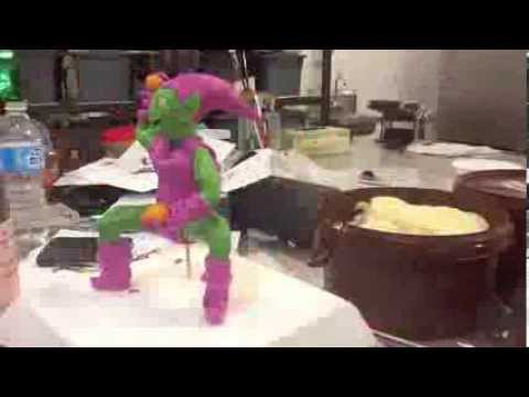 Making a Green Goblin Chocolate Sculpture Timelapse
