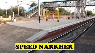 preview picture of video 'Fastest Bangalore Delhi Train Honks Rips Narkher Junction'