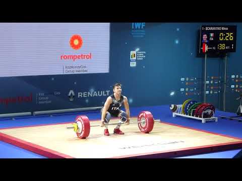 EWC Bucharest 2018 Men 56 kg Mirco Scarantino Clean and Jerk 138 kg