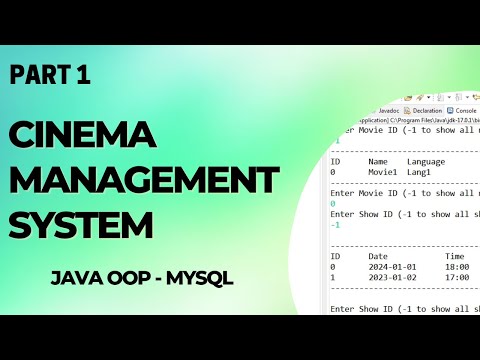 Cinema Management System Using Java Object Oriented Programming Oop Part 1