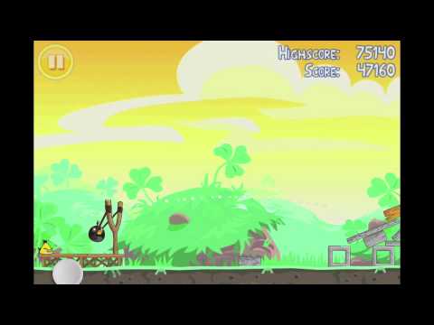 Angry Birds Seasons Go Green, Get Lucky 3 Star Walkthrough Level 1