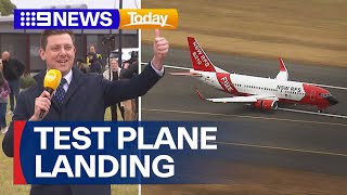 Download lagu New Western Sydney Airport put to the test with the landing of Boeing 737 | 9 News Australia mp3 Download lagu New Western Sydney Airport put to the test with the landing of Boeing 737 | 9 News Australia mp3