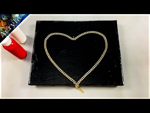 Abstract Art String/Chain Pull Tutorial  - Heart Shaped Acrylic Painting