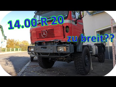 Neue REIFEN für den Wolf - Mercedes SK-Exmo 14.00R20 montiert - E15, Wolf's Adventure