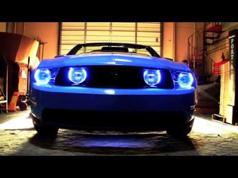Grabber Blue Mustang custom ORACLE Lighting installation by Advanced Automotive Concepts