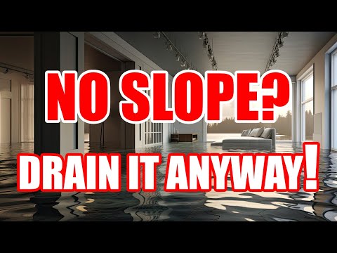 How to Drain a Flat Yard with NO SLOPE - Open French Drain to Outdoor Sump Pump - Full Tutorial