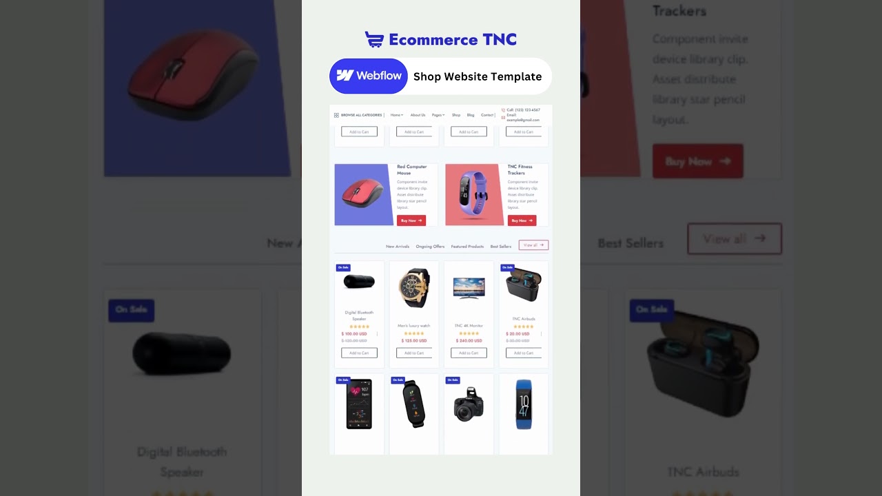 Ecommerce TNC - Shop Webflow Template