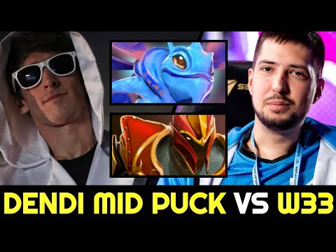 DENDI Mid vs W33 — Signature Puck vs Dragon Knight 7.28 Dota 2