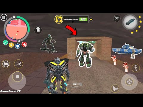 Rope Hero: Vice Town (Transformer Truck Fight in Energy Cave)Car Robot in Cave - Android Gameplay HD