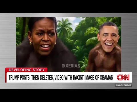 Trump’s post showing Obamas as primates is deleted after backlash despite White House earlier def...