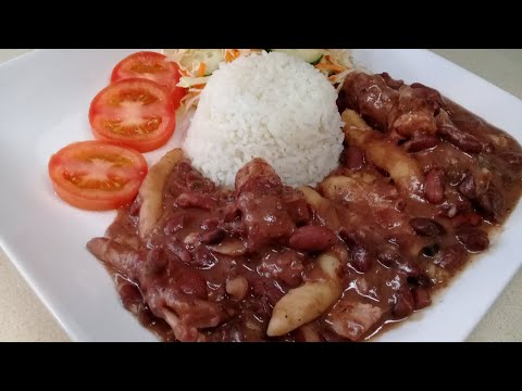 How to make Jamaican Stew Peas in the Pressure Cooker ~ Stew Peas with Pigtails and Chicken Foot