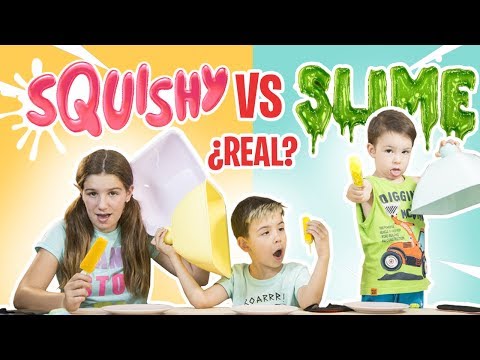 SQUISHY vs SLIME vs REAL food sin TELEPATIA // Familukis