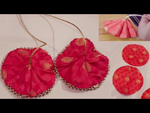 Very Easy Latkan Making || How to Make Fabric Flower Latkan||