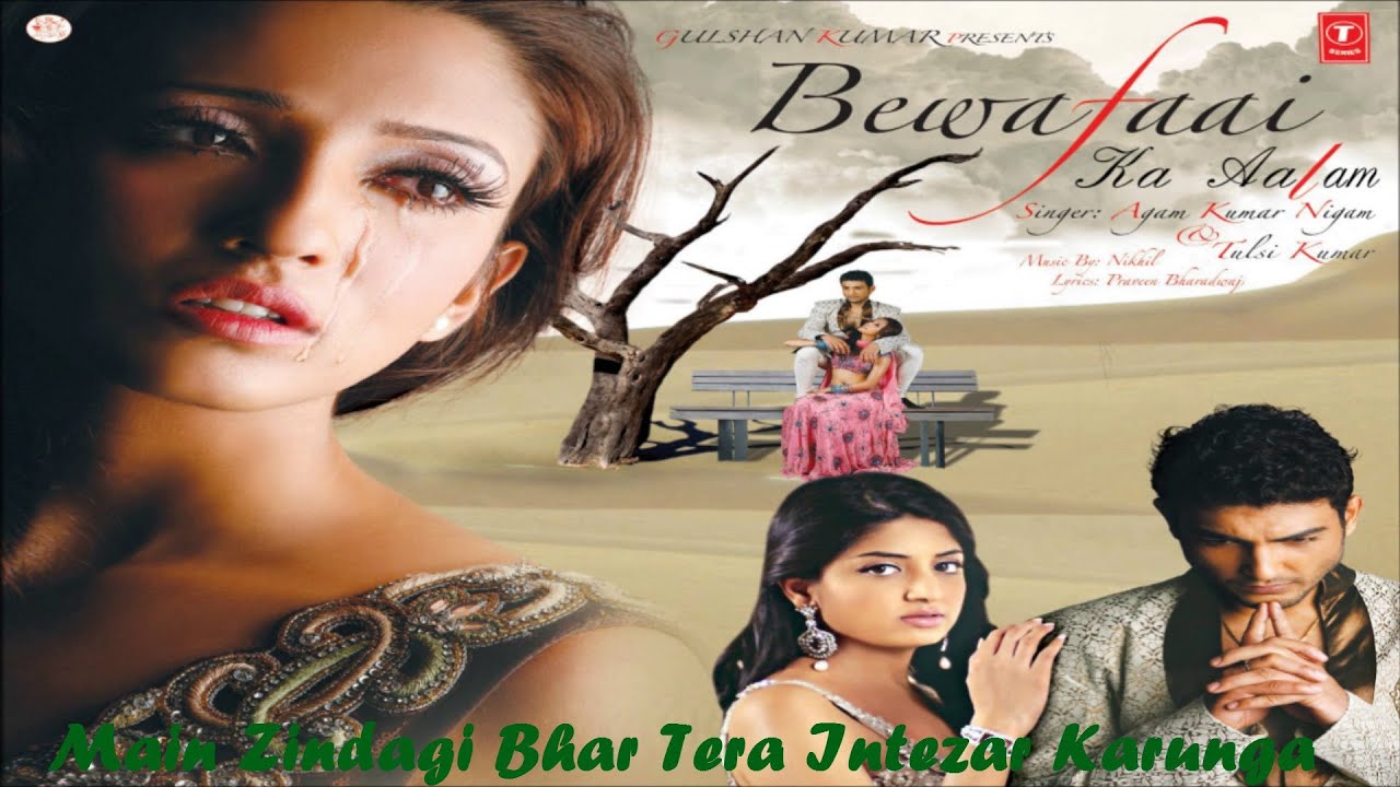 Mai Zindagi Bhar Tera Intezar Karunga Lyrics | Bewafaai Ka Aalam (Album) | Agam Kumar Nigam | Nikhil