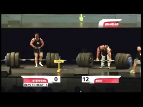 Nick Best World Record Deadlift for Reps - 770 pounds 13 reps Giants Live 2013 LiftBigEatBig.com