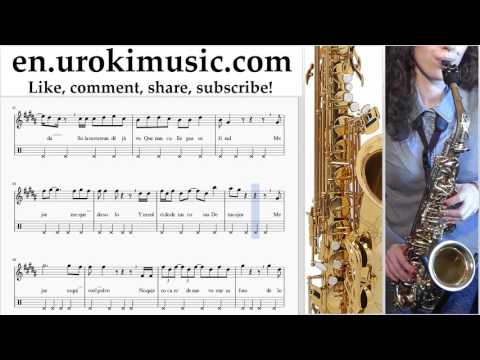 Saxophone lessons (Tenor) Prince Royce & Shakira - Deja Vu Sheet Music Tutorial Part#2 um-hli352