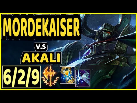 MORDEKAISER vs AKALI - 6/2/9 KDA TOP CHALLENGER GAMEPLAY - EUW