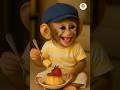 Baby Monkey Can T Stop Laughing Before Eating Crème Caramel Pudding