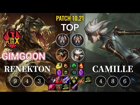 FPX GimGoon Renekton vs Camille Top - KR Patch 10.21
