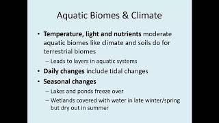 Biomes: Aquatic