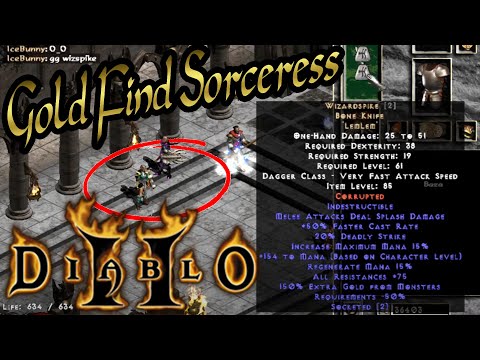 Project Diablo 2 - GODLY GOLD FIND SORC!! (Gambling Wahmen)