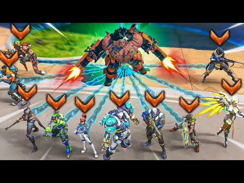 1 BUFFED Top 500 MAUGA vs *10* Bronze Players - Who wins?! (Overwatch 2)