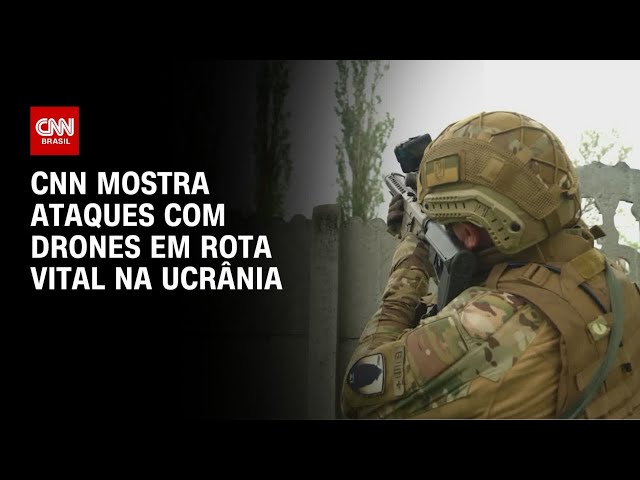 CNN Internacional mostra ataques com drones em rota vital na Ucrânia | AGORA CNN