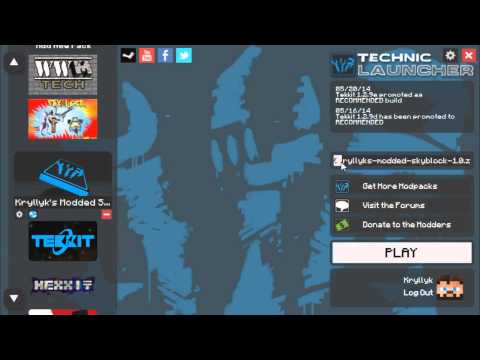 Kryllyk 1.6.4 Modded Skyblock Pack Installation