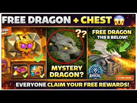 EVERYONE Claim Your FREE Rewards! 😱 Free Chest + Free Dragon Decoration | Clash of Clans
