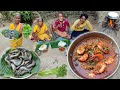 Prawn Palak Curry Recipe Tiger Prawn Cooking Eating Village Style RajaBudaVillageCooking