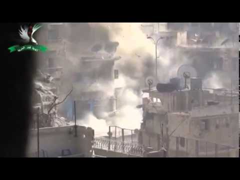 استهداف وتدمير حاجز لقوات النظام في حي الميدان في حلب من قبل تجمع ألوية فجر الحرية