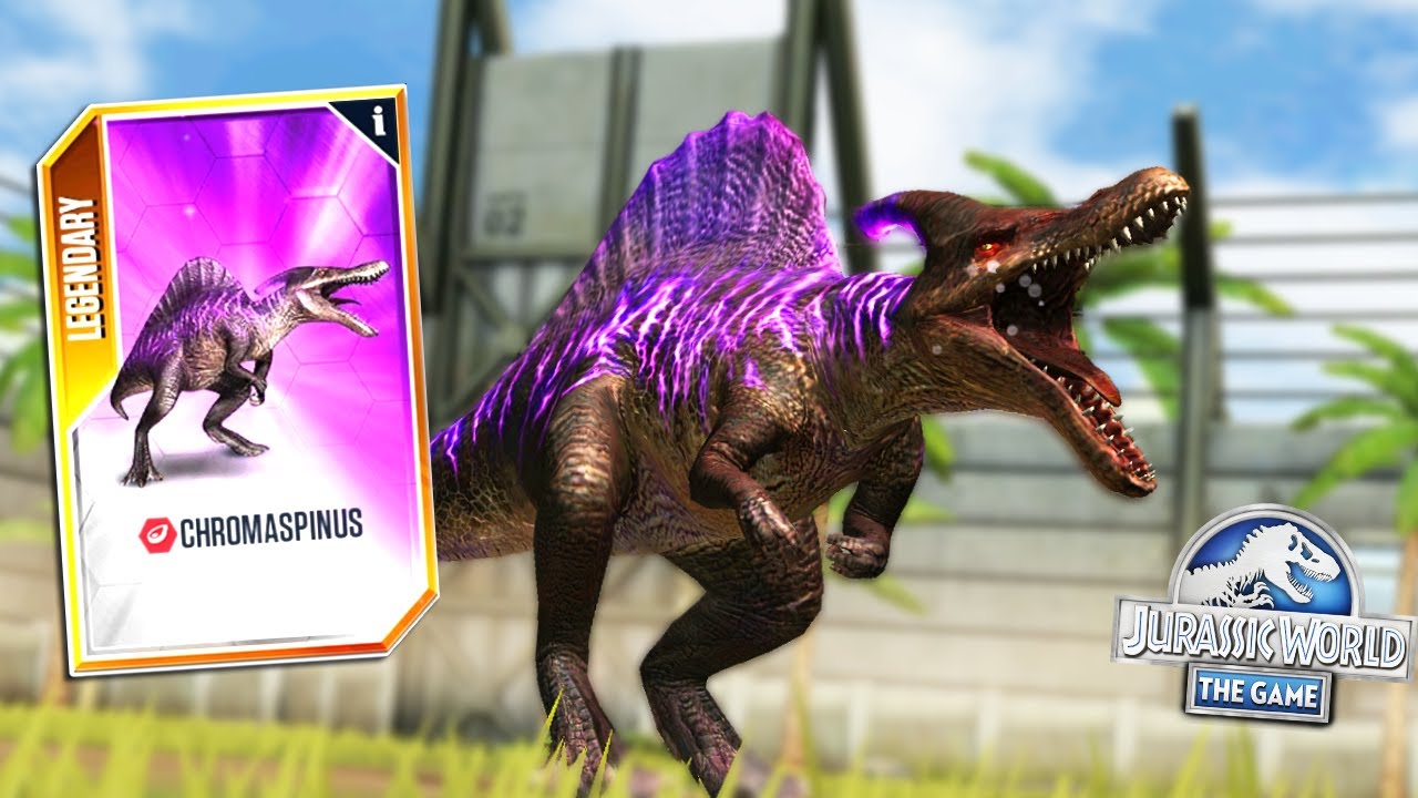 MIRA Cómo BRILLA! CHROMASPINUS DINOSAURIO HIBRIDO ESPINOSAURIO! Jurassic World El Juego