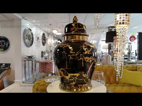 Ideal Rooms Furniture Black Gold Ginger Jar