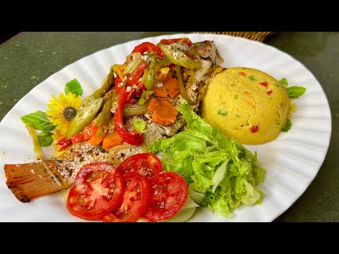 Turn Cornmeal (Tun Cornmeal cook in coconut milk)🥥 Cou Cou/ Fungi/ Polenta