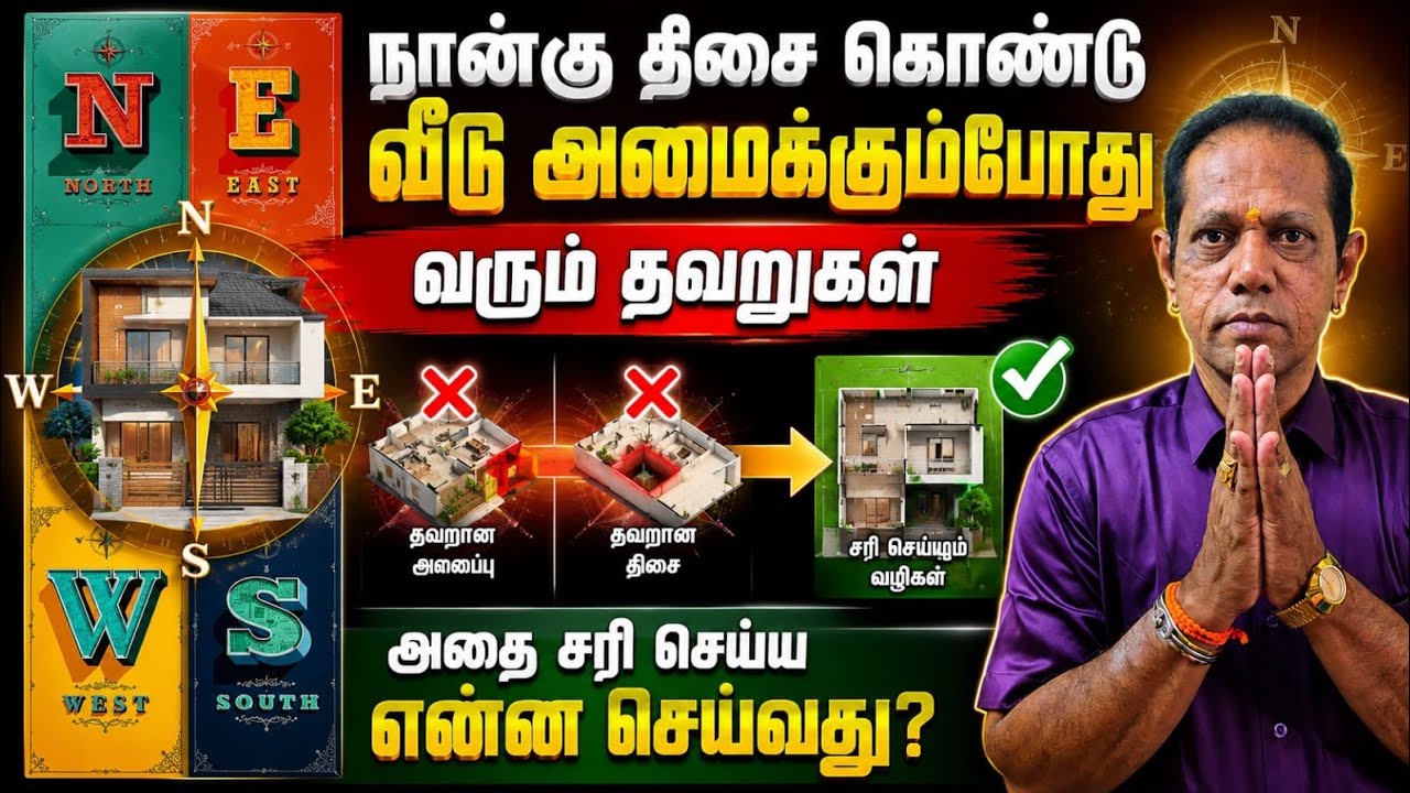 நான்கு திசை கொண்டு வீடு அமைக்கும் போது கவனிக்க வேண்?