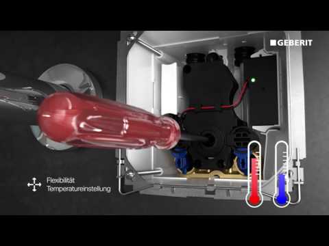 Geberit Brenta - Elektronická umývadlová batéria pod omietku, batériové napájane, easy to clean, chróm 116.274.21.1