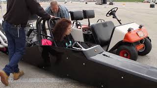 Jackie Braasch warming up her Dragster at RT66