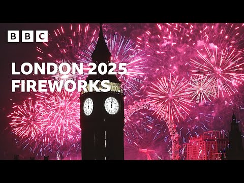 Happy New Year! 🎆 | London Fireworks 2025 🔴 - BBC