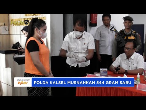 DITRESNARKOBA POLDA KALSEL MUSNAHKAN 544 GRAM SABU DARI 17 KASUS