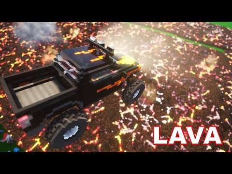 Hacked cars Jumping into Lava lake Realistic Physics