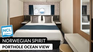 NCL Spirit | Oceanview Porthole Window Stateroom Full Tour & Review 4K | Category OF