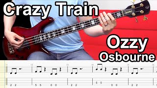 Ozzy Osbourne - Crazy Train // BASS COVER + Play Along Tabs