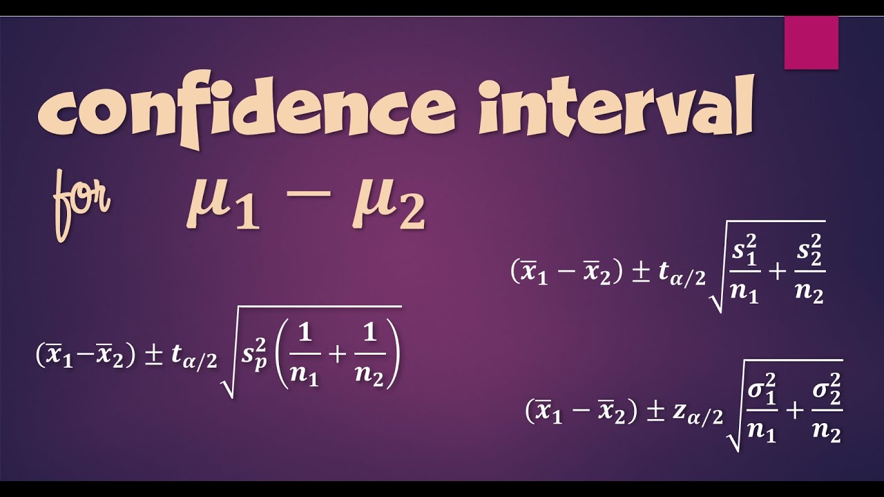 Confidence interval - Difference between 2 means (raw data)