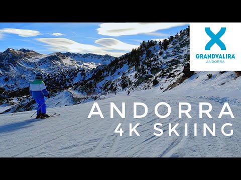 Skiing Andorra Grandvalira 2024 | Cami de Pessons Blue Run  4K UHD