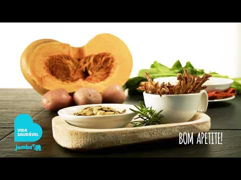 Snacks de cascas de batata e sementes de abóbora