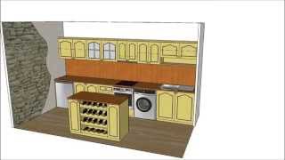 preview picture of video 'Кухня с барплот / Kitchen with a bar'